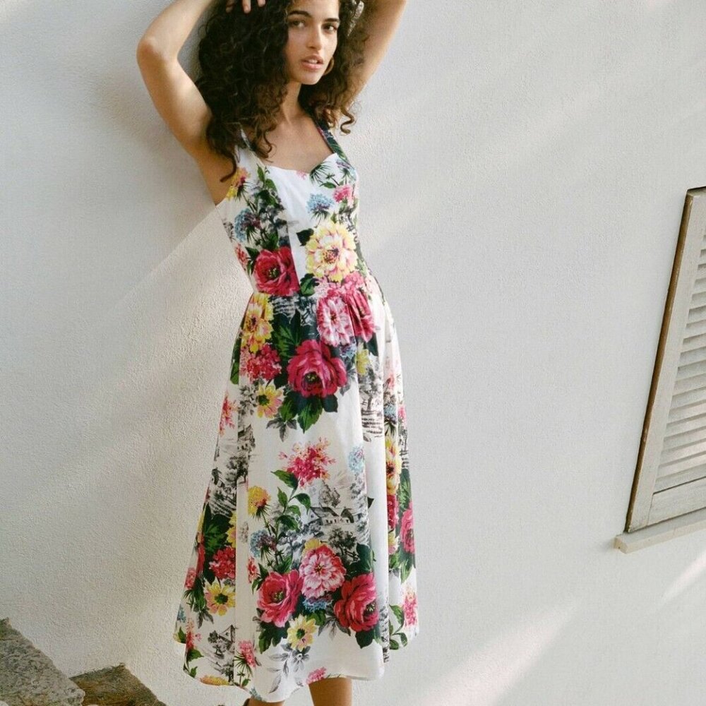 Anthropologie Amelia Dress Floral Print Size 6 OB959660 Midi